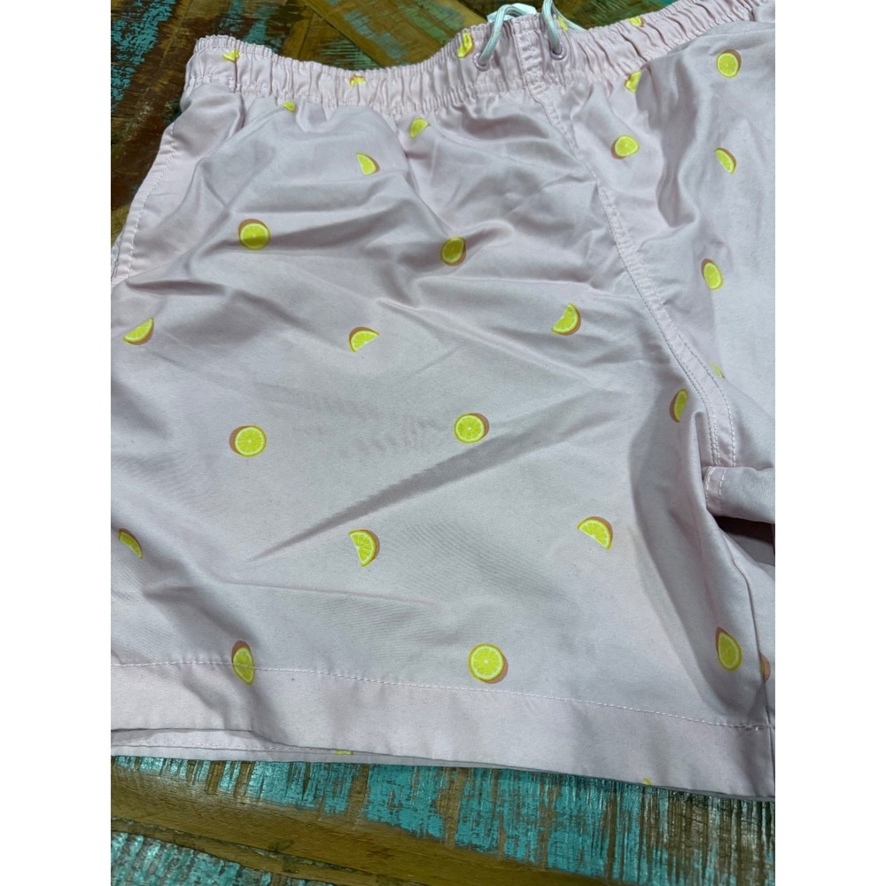 Mens H&M Pink Lemon Swim Shorts Size Large